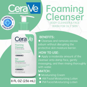 CeraVe Salicylic Acid Cleanser Oil Control & Exfoliating & Acne Remover Face Wash Skin Care