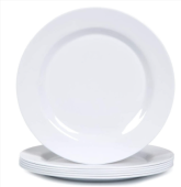 10 Inch White Melamine Restaurant Round Plate餐厅圆盘 Pinggan Bulat Restoran Melamin Putih Dinnerware Kitchen Dining Pinggan Makanan
