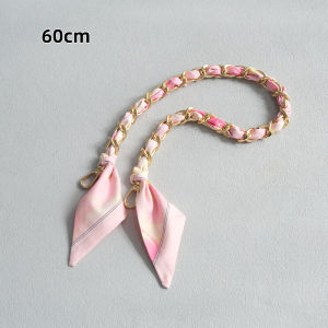 New Fashion Brand Woman Handbag Accessory Chains Detachable Shoulder Floral Print Metal Silk Straps Women Boutique Chain Handbag Handles