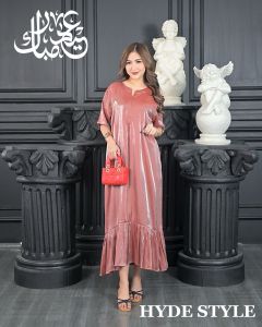 Daster Hyde Style  Baju Panjang Selutut Kaki Wanita Motif Kekinian Busui Ld 125 Bahan Rayon / Dress Shimer Panjang Semata Kaki