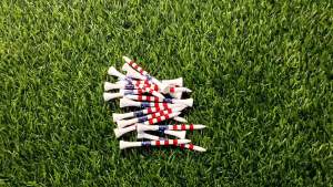 Golf TEE Striped Scaled Bamboo TEE Printed flag pattern ball holder 70/83mm