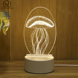 Đèn Ngủ 3D Kèm Đế Nhiều Hình Dáng Hiện Đại Siêu Xinh 3 Màu Đèn Decor Phòng Ngủ Đèn Trang Trí