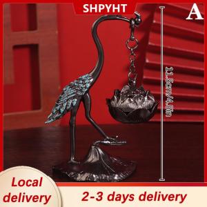 [COD] SHPYHT Local delivery Ship within 24 hours Crane Incense Burner Holder Stove Lotus Incense Burner Antique Alloy Lotus Hanging Stove Tea Ceremony Craft Household Decoration