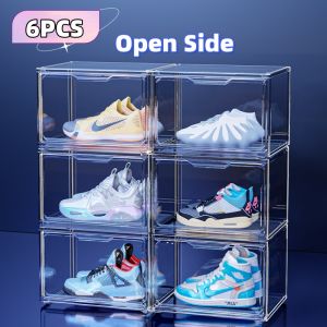 Acrylic Shoe Box Clear Magnetic Stackable Organizer Large Space Storage Shoe box