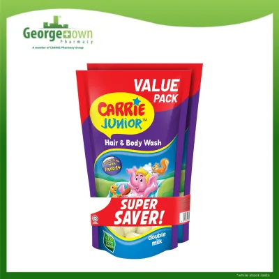 CARRIE JUNIOR HAIR & BODY WASH DOUBLE MILK REFILL POUCH 500G 2S