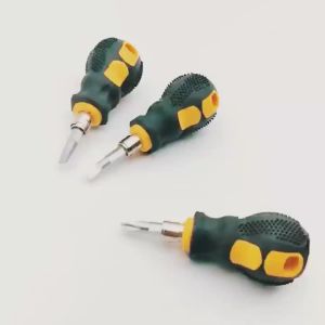 3 PCSportable multifunction radish head dual purpose screwdriver cross slotted screwdriver short handle small screwdriver with magnetic.