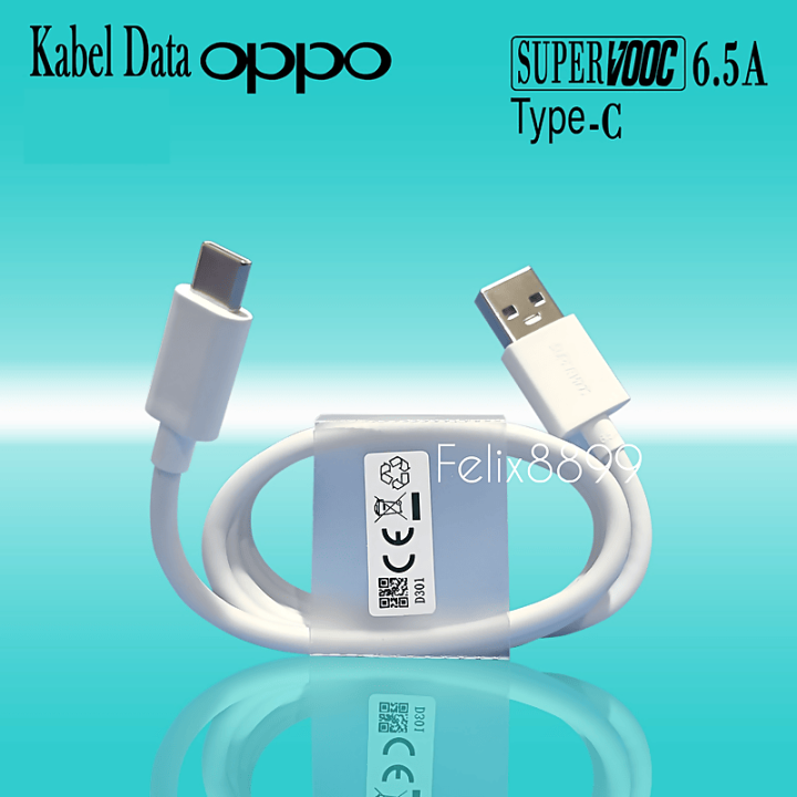 Câble Chargeur Type-C Original Pour Oppo Reno 4, 4 Lite, 4 Pro, 4Z 5G - Câble Blanc Neuf