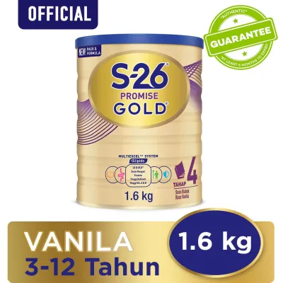 S-26 PROMISE GOLD Tahap 4 Vanila Susu Pertumbuhan Anak Usia 3-12 Tahun 1600gr