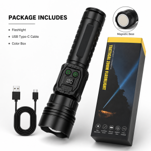 NALANILI Đế từ tính Đèn pin trắng Có thể điều chỉnh tiêu cự Đèn chiếu sáng nhiều màu Đèn pin sạc lại được Chùm tia mạnh Đèn pin LED Đèn chiếu sáng khẩn cấp ngoài trời
