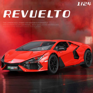 1:24 Scale Revuelto Super Alloy Car Model Diecast Car Sound Light Car Lovers Collection Kids Birthday Gift Metal Boys Toys