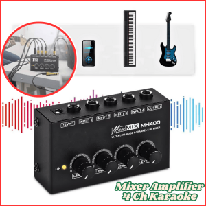 KING Mixer mic mikropon Amplifier karaoke 4 Channel Micromix Professional Ultra-compact  - MX400