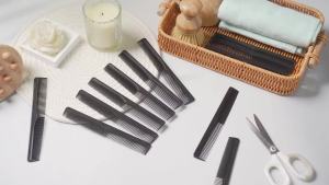 Boao 12 Pcs Fine & Wide Tooth Barber Hair Cutting Styling Combs    Black tapered all-purpose hairdressing combs pocket size for salon parting suitable for hairdressers men and women