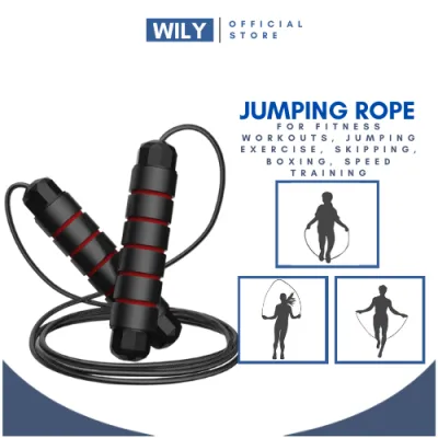 Jump Rope with Ball Bearings Rapid Speed Jump Rope Cable and 6” Memory Foam Handles Ideal for Aerobic Exercise Like Speed Training Extreme Jumping Endurance Training and Fitness Gym