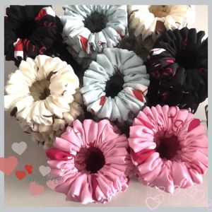 [HCM] Dây buộc tóc Scrunchies handmade vải lụa lập thể size S bản rộng 3CM chun co giãn tốt cột tóc không đau - MiniMiu