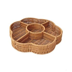 Imitation Rattan Storage Tray Divider Display Tray Baskets for Stable Display in Homes and Dining Area