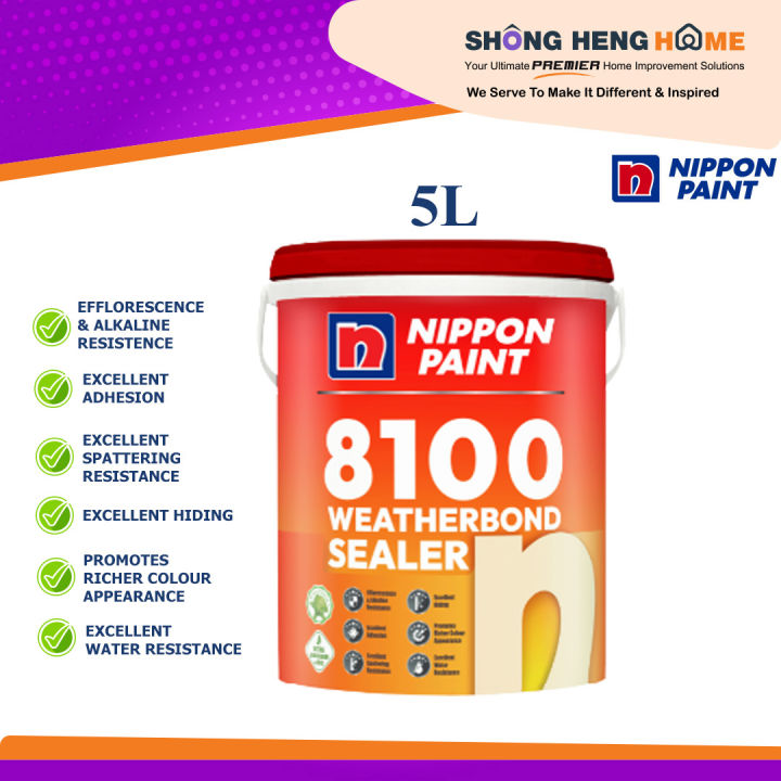 5L Nippon Paint - 8100 Weatherbond Sealer (Wall Sealer | Undercoat ...