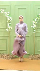 REALPICT!!! Gaun Nabila / Gaun Pesta Mewah / Gamis Pesta Kondangan Muslim