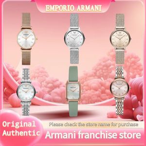{Warranty 1 Year} New original Emporio Armani  AR1956/AR11128/AR11129/AR11204/AR11223/AR11302 Gypsophila Ladies Watch Girls Fashion Casual Diamond Small Dial Quartz Watch Small Disc Ladies Watch
