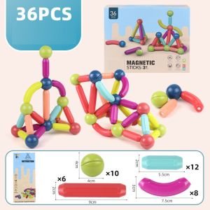 [SG Seller] Magnetic Building Blocks with Rounded Grip Colourful Construction Toys for Toddlers