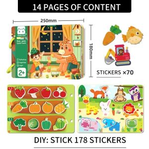 Toddlers Busy Books Kids Babys Sticker Book Montessori Toys Baby Early Learning Activity Book Enlightenment Book