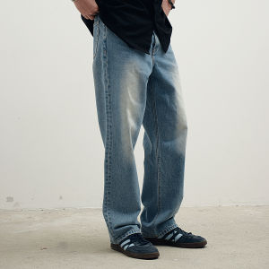 ADCORANT Essential | Wide fit Stone Washed Denim -  Medium Blue / กางเกงยีนส์ฟอก ทรงกว้าง 14 Oz