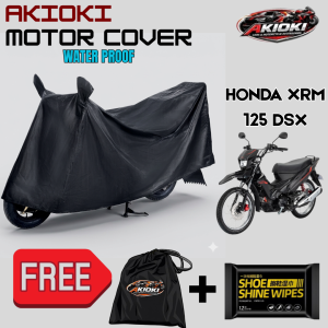 AKIOKI Motor Cover Waterproof for HONDA XRM 125 DSX Motorcycle with Storage Bag and Shoe Wipes
