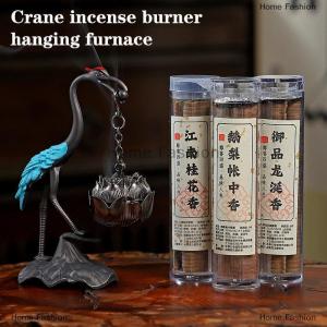 [COD] Home Fashion Crane Incense Burner Holder Stove Lotus Incense Burner Antique Alloy Lotus Hanging Stove Tea Ceremony Craft Household Decoration