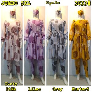 Setelan Pastel Series POLKA ETHNIC Big Size Super JUMBO XXL & XXXXXL 5XL LD110cm - LD130cm Terbaru Dan Kekinian 3832 3833