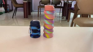 Compacts Reusable Silicones Water Bottles Durability Leakproof Water Bottles for Camping Backpacking Outdoor