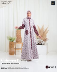 SARIMBIT LUBI 2025 GIRIMERU FAMILY MAROON TERBARU GAMIS & KOKO KELUARGA LEBARAN KEKINIAN TERMURAHH