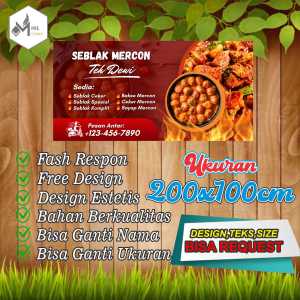 Spanduk Banner Size 200x100 cm Seblak Mercon Free Custom Design
