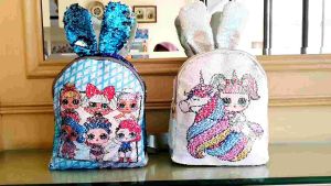 TAS RANSEL LOL BUNNY SEQUIN BISA BERUBAH GAMBAR