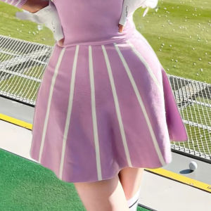 เสื้อสเวตเตอร์แขนยาวสำหรับผู้หญิงใส่เล่นกอล์ฟสไตล์ฤดูใบไม้ร่วง-ฤดูหนาวมาใหม่พร้อมผ้าถักคอวีอันทันสมัยให้ความอบอุ่นและ Comfort กระโปรงชุดกีฬาการพักผ่อนกลางแจ้งคุณภาพสูงสีม่วงระดับพรีเมียมยืดหยุ่น