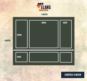 PAKET DEKORASI DINDING WALL MOULDING KAYU UKURAN 3 METER X 4 METER (LANGSUNG PASANG)