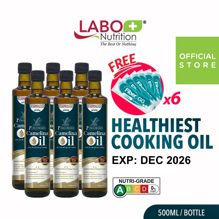 [6 Bottles, EXP Dec 2026] LABO Nutrition Camelina Oil 500ml Healthiest