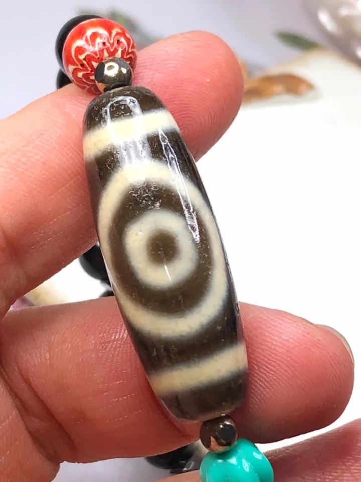 【最高品質】dZi beadsジービーズ 西蔵 至純 白蛇天珠 高級至純天珠】白蛇天珠 (約8*20mm) - 天珠・パワーストーンの