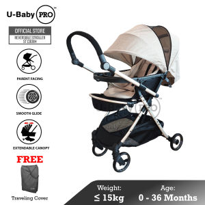 U-Baby PRO 0-15KG ST C008H Reversible Stroller Baby [Two Way Facing & Aluminium Base Frame] FREE Traveling Bag