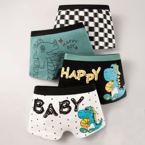 4Pcs/Set Kid Boy Boxer Cartoon Cotton Comfortable Briefs Underwear Gift Panty Teenage Boy Underwear For Kids 3-14 Years Kid Underwear儿童内裤