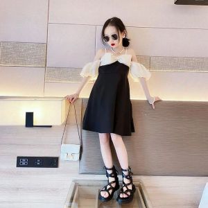 Girls camisole dress summer new 2024 high-end small dress for middle-aged and young children trendy fashionable popular on the internet