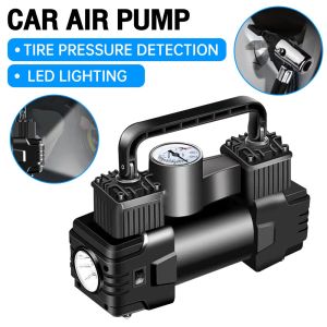 Portable Air Pump 12V for Car/Motorcycle/Bike/Ball/Inflatable Boat LED + Tipid Sa Gas + Safety