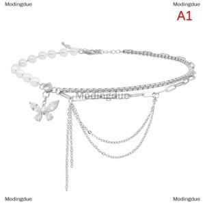 [COD] Modingdue Shiny Butterfly Necklace Exquisite Multi-layer Clavicle Chain Necklaces for Women 2022 Trend Aesthetic Jewelry