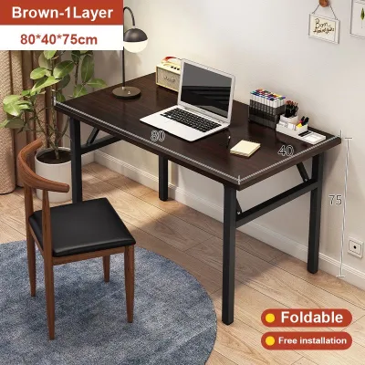 JIAJU 140cm Foldable Table/Double Layer Folding table /Banquet Table/Computer Office study Writing desk/Dining table/Meja Lipat/ Meja Komputer 折叠桌