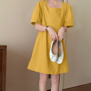 LEAShop พร้อมส่ง🌷เดรสกระโปรง เดรสกระโปรงแฟชั่นผู้หญิง สไตล์สาวเกาหลี สีพื้นผ้าเรียบ เดรสคอเหลี่ยม ใครใส่ก็ดูดี ใส่ได้ทุกวัย เดรสมินิมอลที่ทุกคนต้องไม่พลาด🤍