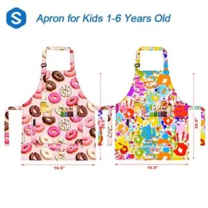 Kids Waterproof Art Apron Painting Smock Anti Stain Polyester Craft Kitchen Classroom