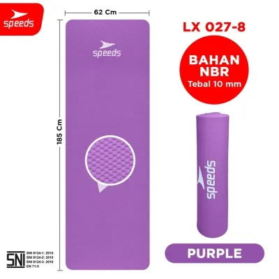 MATRAS YOGA / YOGA MATT SPEEDS LX027-8 BAHAN NBR 10 mm /8 mm ANTI SLIP ORIGINAL FREE TAS