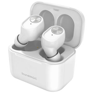SoundMAGIC T60BT True Wireless Earphones in Ear Bluetooth Headphones with Microphone HiFi Stereo Sports Earbuds Waterproof Black White