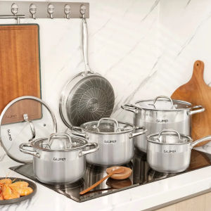 Bộ Nồi Chảo Inox đáy 5 Lớp Phù Hợp Với Mọi Loại Bếp GUME Hàn Quốc - Bảo Hành 5 Năm (5 sản phẩm)