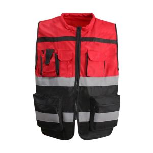 Hi Vis Vest For Construction Work Building Safety Vest With Reflectors Yellow Black Red Orange Navy Maintance Workwear