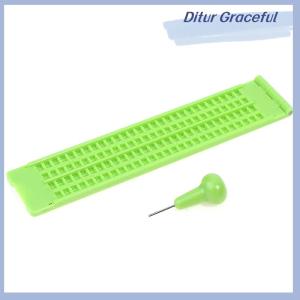 Ditur Plastic Braille Writing Slate School Portable Practical With Stylus Practice
