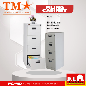 Do It Home TM FC-4D Beige Filing Cabinet 4-Drawer